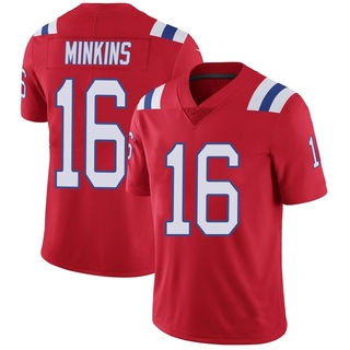 Limited Josh Minkins Youth New England Patriots Vapor Untouchable Alternate Jersey - Red